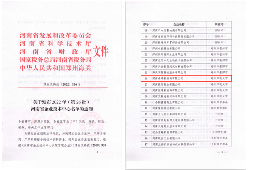 2022年（第26批）河南省企业技术中心名单发布，明泰铝业全资子公司名列其中！